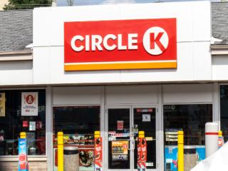 Aurora, Canada, August 28, 2020; a Circle K convenience store, formerly knows as Mac's Milk or Mac's in Canada, at an Esso gas station