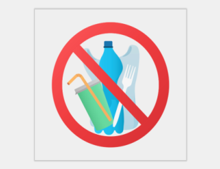 No plastic signal: protest against plastic garbage. Environmental concept. Ban single use plastic campaign