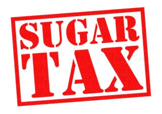 SUGAR TAX red Rubber Stamp over a white background.