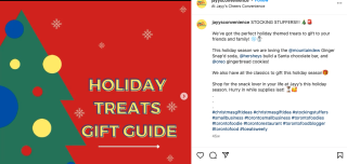 Jaay's Convenience Holiday Instagram post