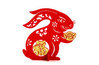 Red and gold Rabbit for 2023 Lunar New Year