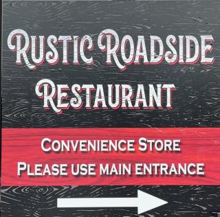 Rustic Roadside Restaurant sign