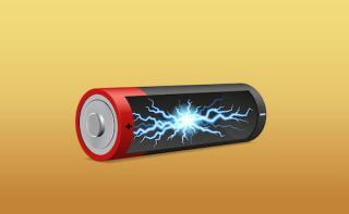Battery alkaline gadgets tags speed charging energy power full capacity and capable of delivering high-voltage, long-lasting power from the inside efficiently for perspective 3D vector illustration