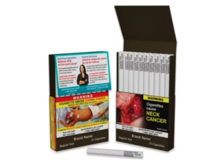 pack of cigarettes with warning labels