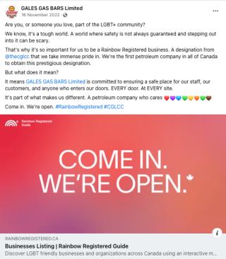 Gales Social Media Post about DEI