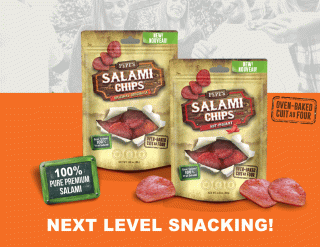 Salami chips in two flavours