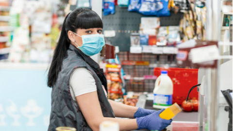 woman working at cash