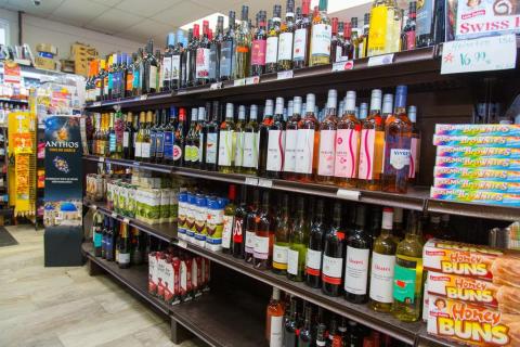 Wine on shelves at Ste. Odile