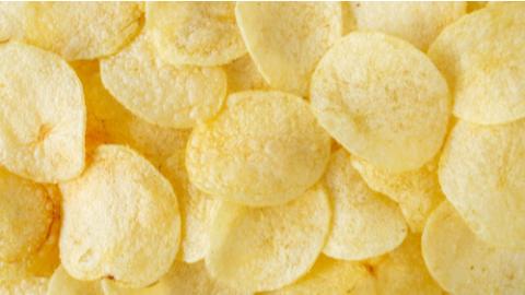 crispy potato chips snack texture background top view