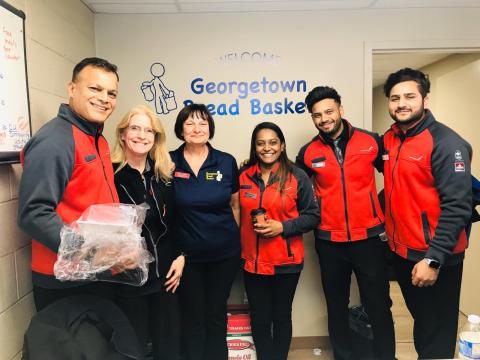 helping with the Georgetown break basket