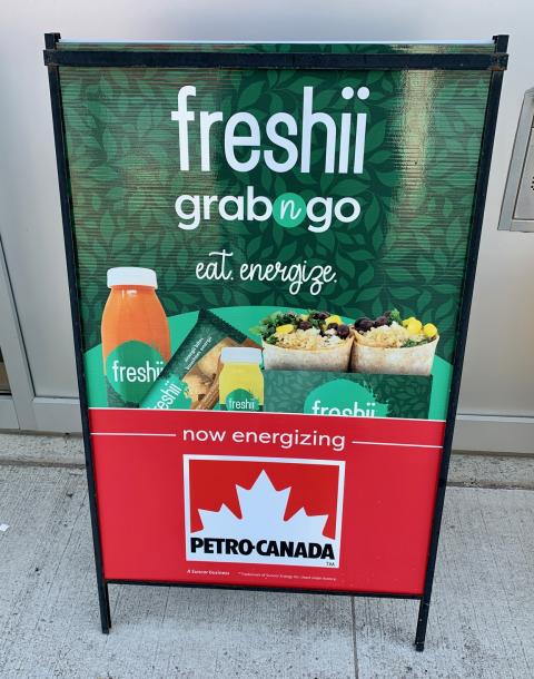 Freshii signage at Petro-Canada