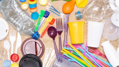 lots of single use plastic garbage and waste