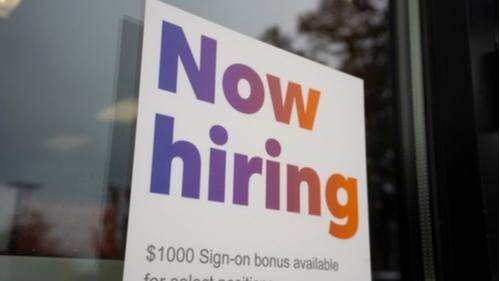 Hiring ads with sign-on bonus promises for select positions 