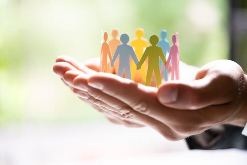 Diversity And Inclusion. Business Employment Leadership. People Silhouettes