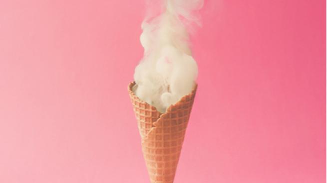 vaping ice cream cone, signifying flavours