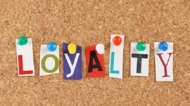Loyalty in cut out letters