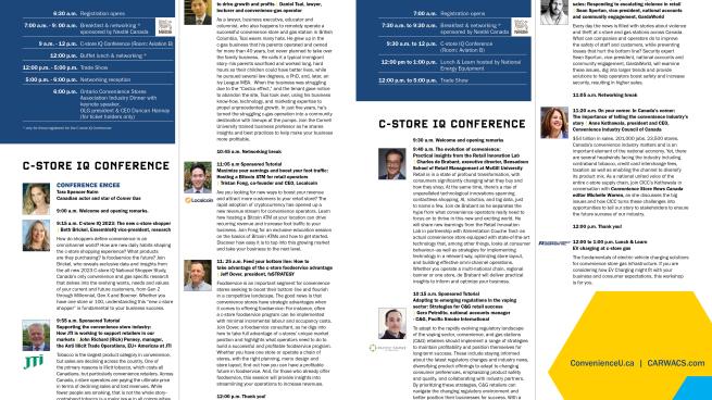 Convenience U conference two-day agenda