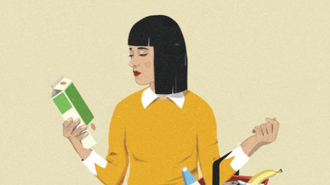 female shopper vector