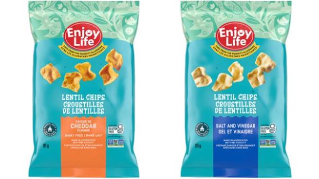 Two bags of Enjoy Life lentil chips