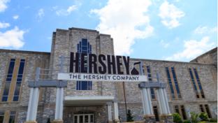 The Entrance of the Hershey Company Chocolate factory in downtown Hershey.