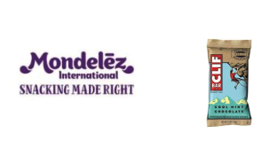 Mondelez logo and Clif bar