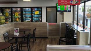 dine-in area at 7-Eleven 