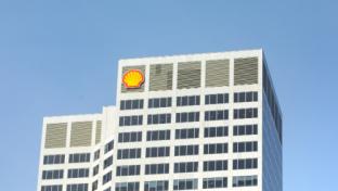 The downtown Calgary Shell oil office tower with the iconic Shell logo