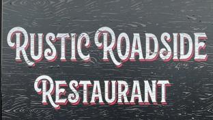 Rustic Roadside Restaurant sign